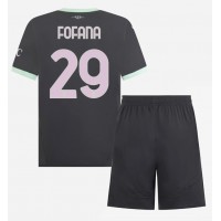 AC Milan Youssouf Fofana #29 Tretí Detský futbalový dres 2024-25 Krátky Rukáv (+ trenírky)